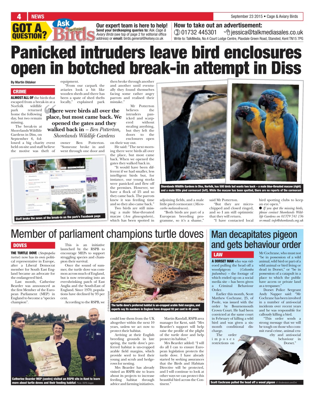 Cage & Aviary Birds Preview Pages