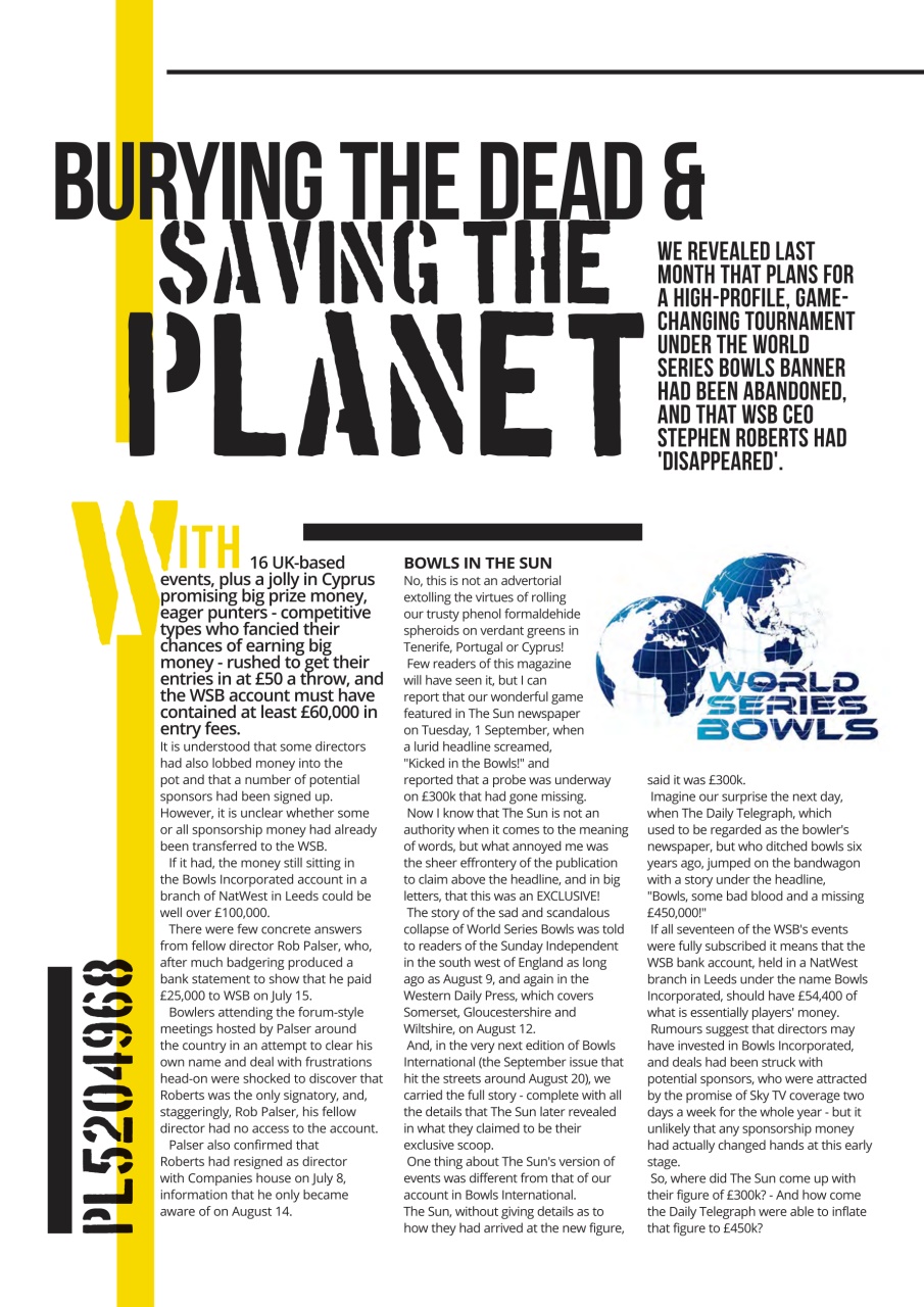 Bowls International Preview Pages