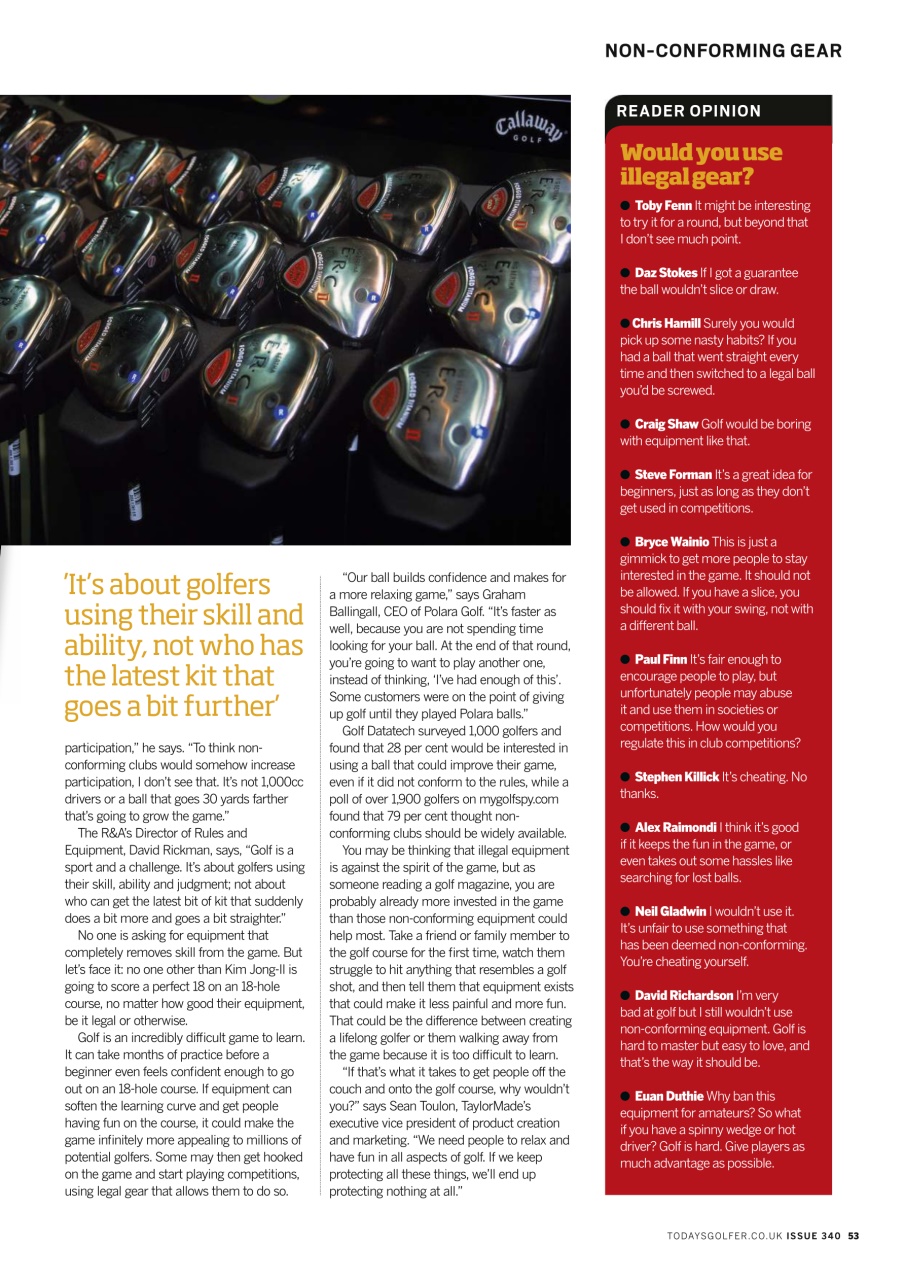 Today's Golfer Preview Pages