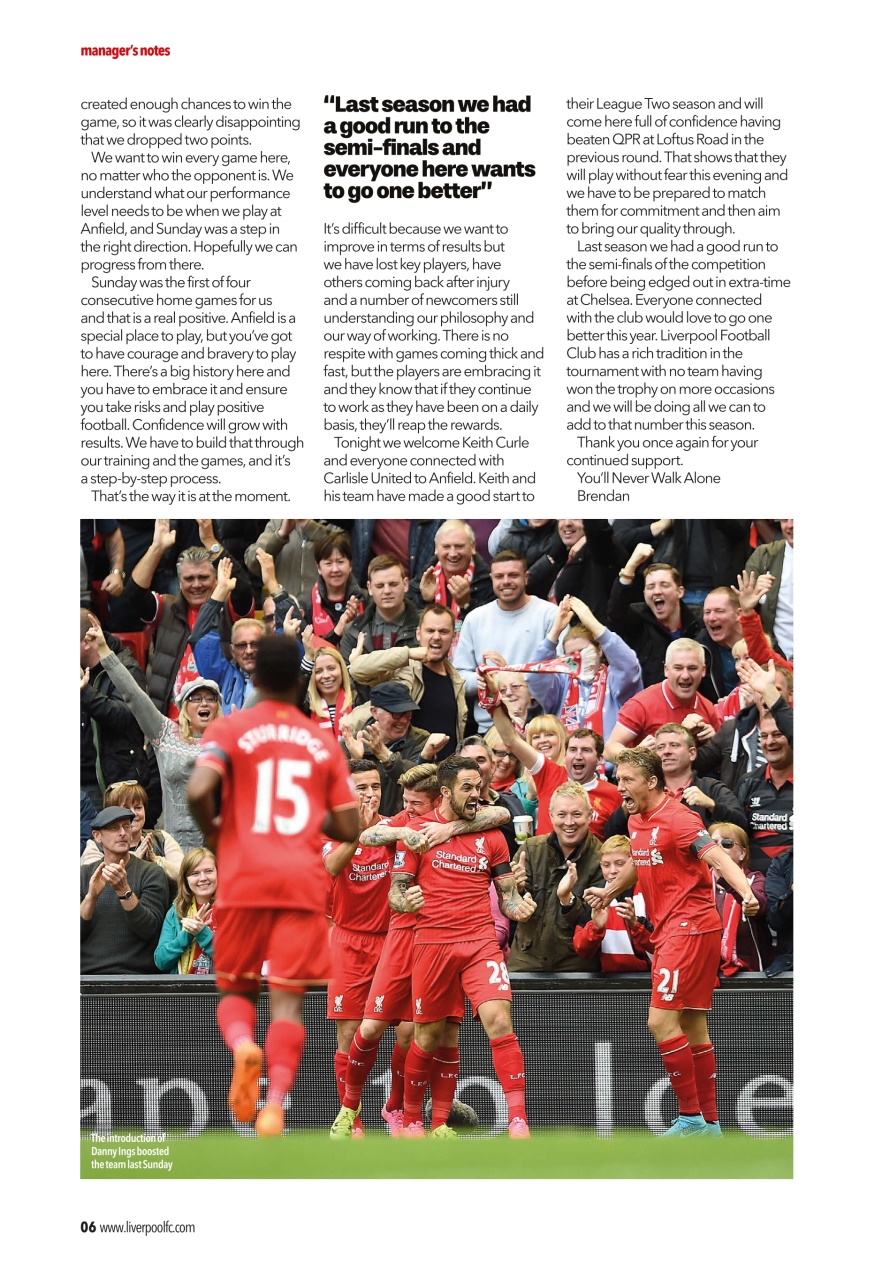 Liverpool FC Programmes Preview Pages