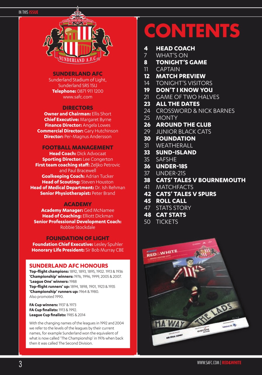 Sunderland FC Preview Pages