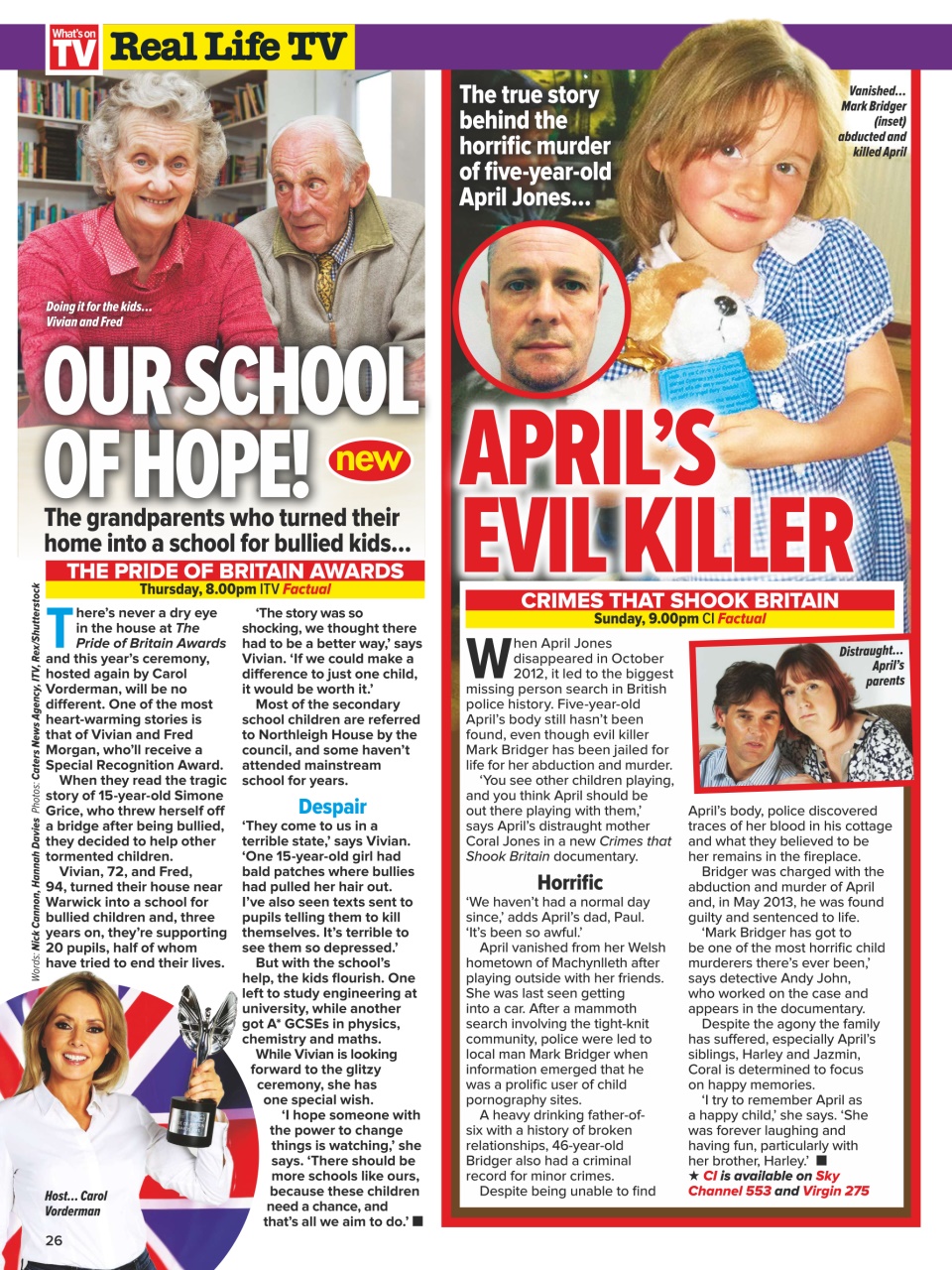 What's on TV Preview Pages