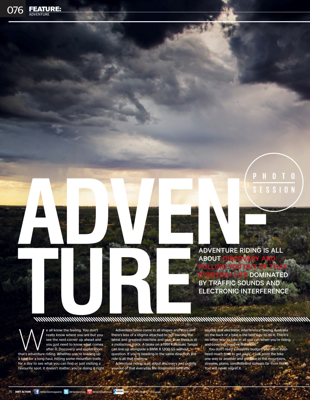 Dirt Action Preview Pages