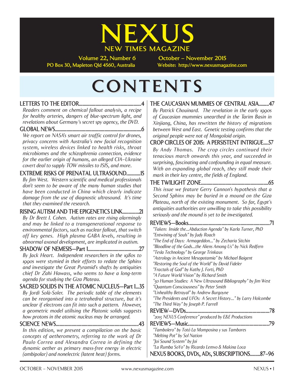 Nexus Magazine Preview Pages