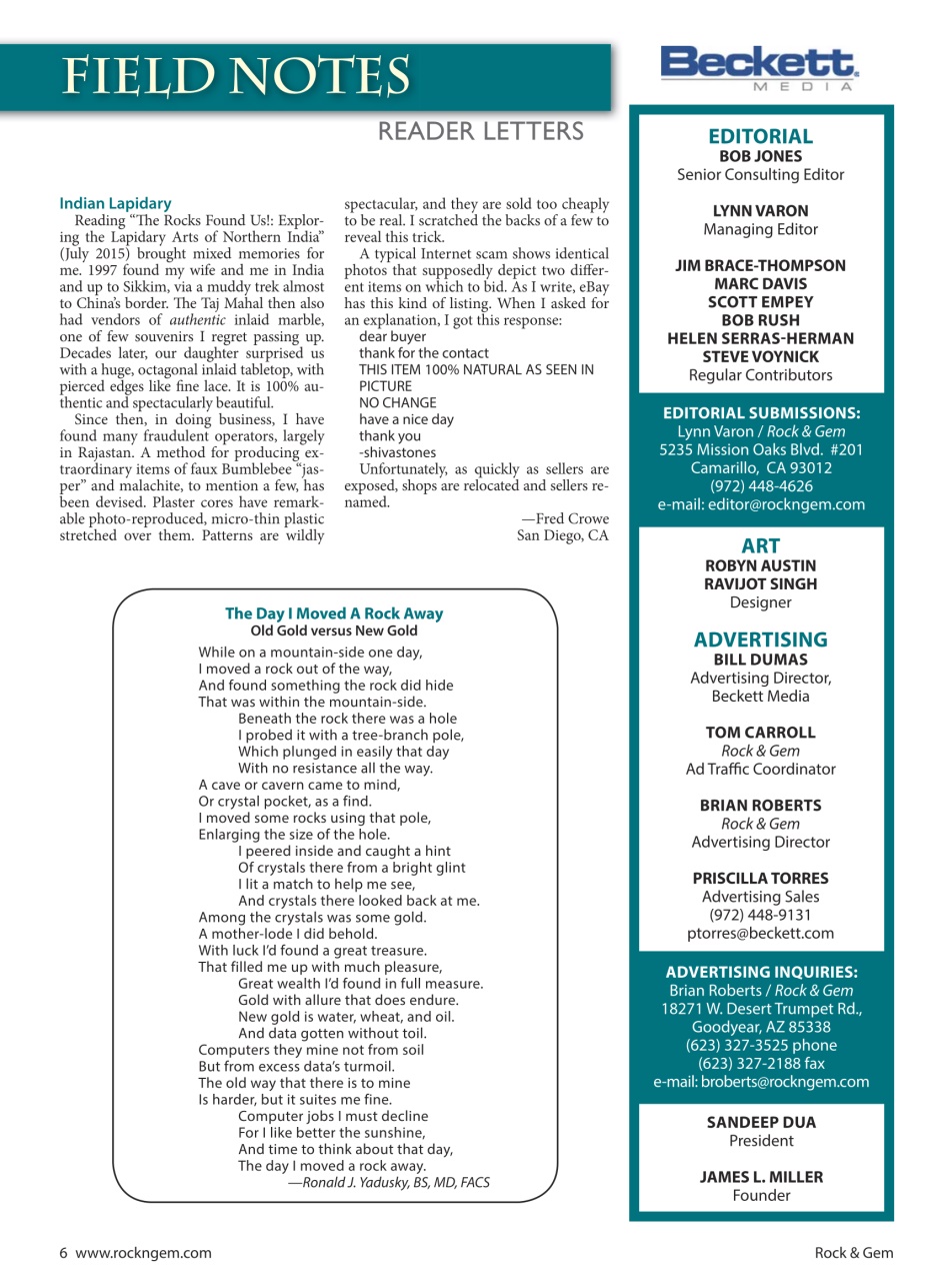 Rock&Gem Magazine Preview Pages