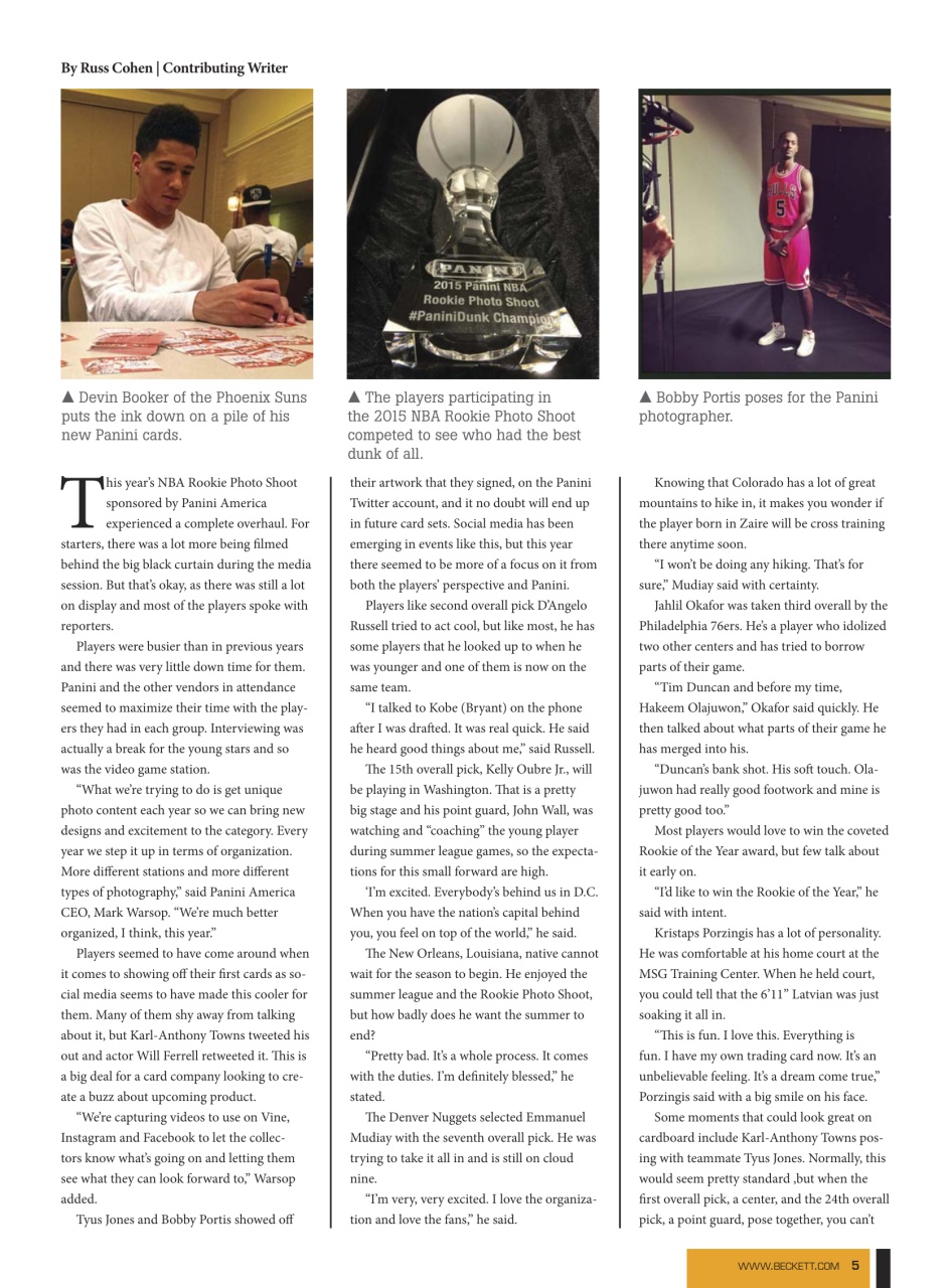 Beckett Basketball Magazine Preview Pages