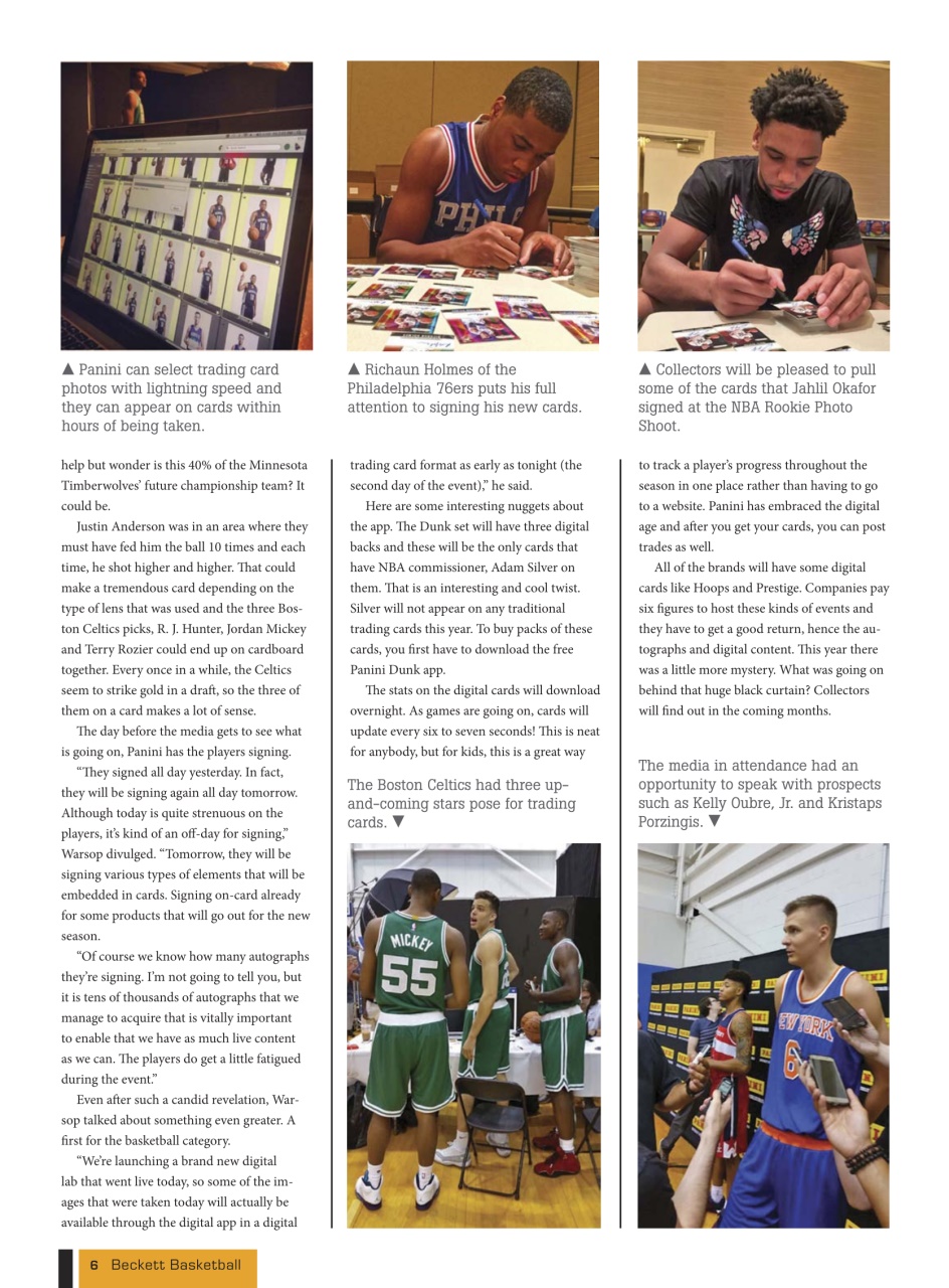 Beckett Basketball Magazine Preview Pages