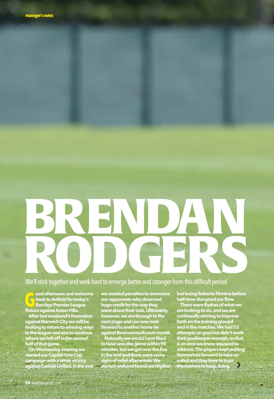 Liverpool FC Programmes Preview Pages