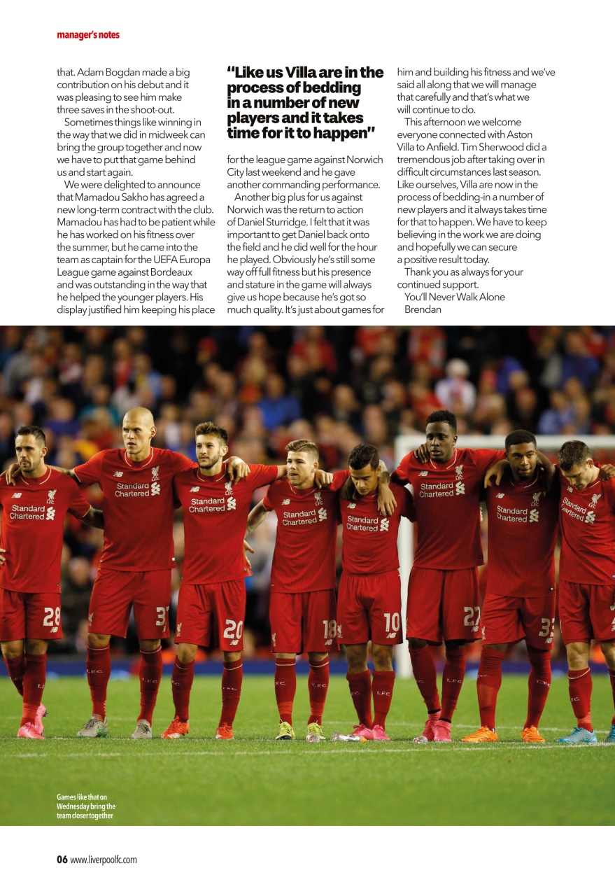 Liverpool FC Programmes Preview Pages