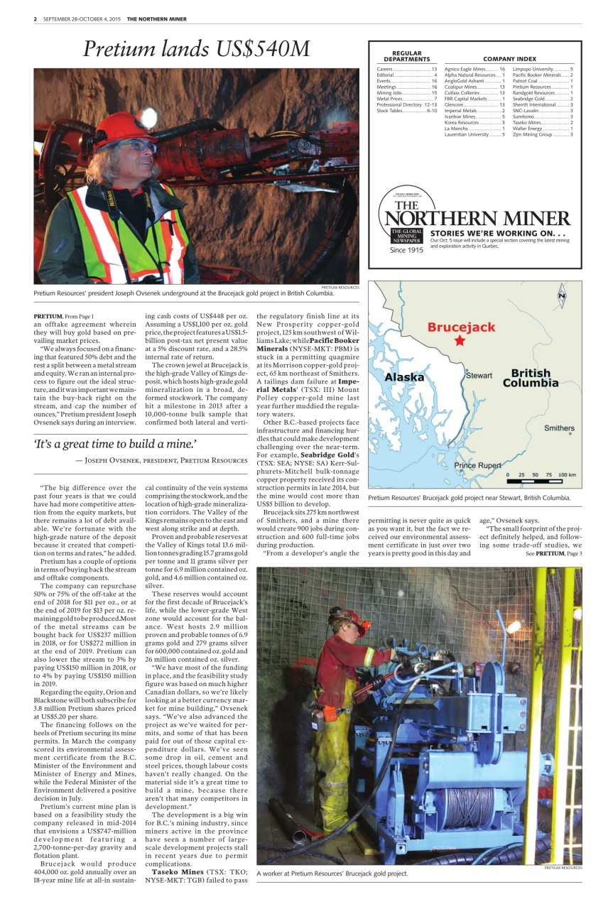 The Northern Miner Preview Pages