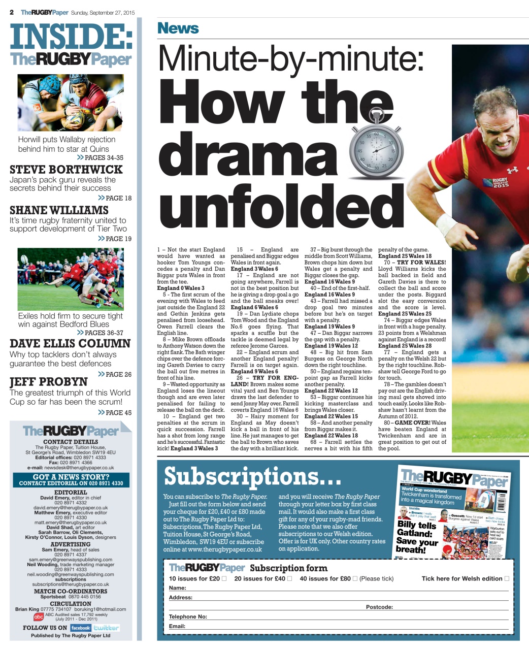 The Rugby Paper Preview Pages