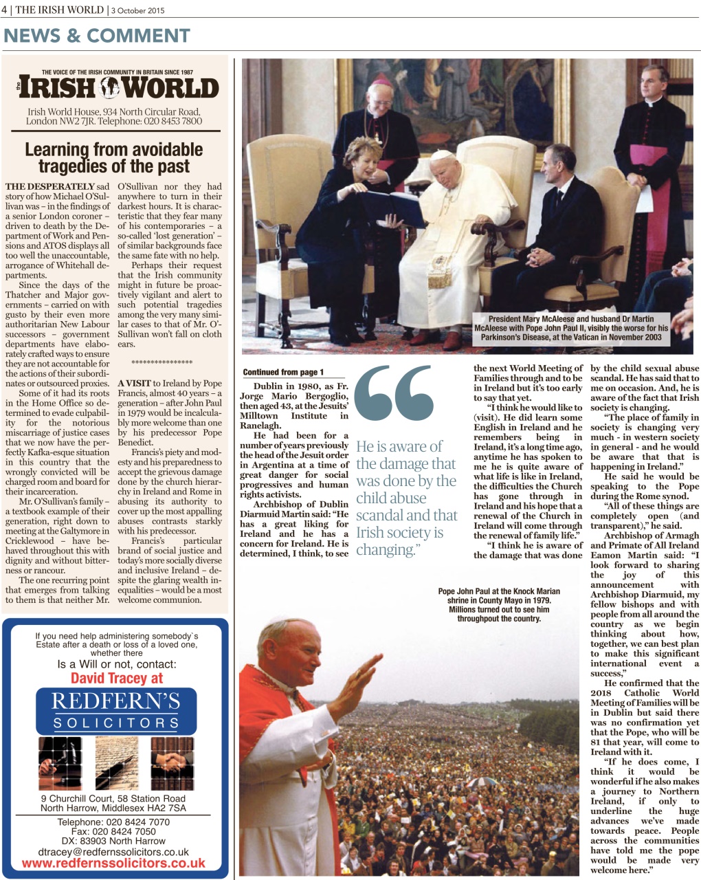 Irish World Preview Pages