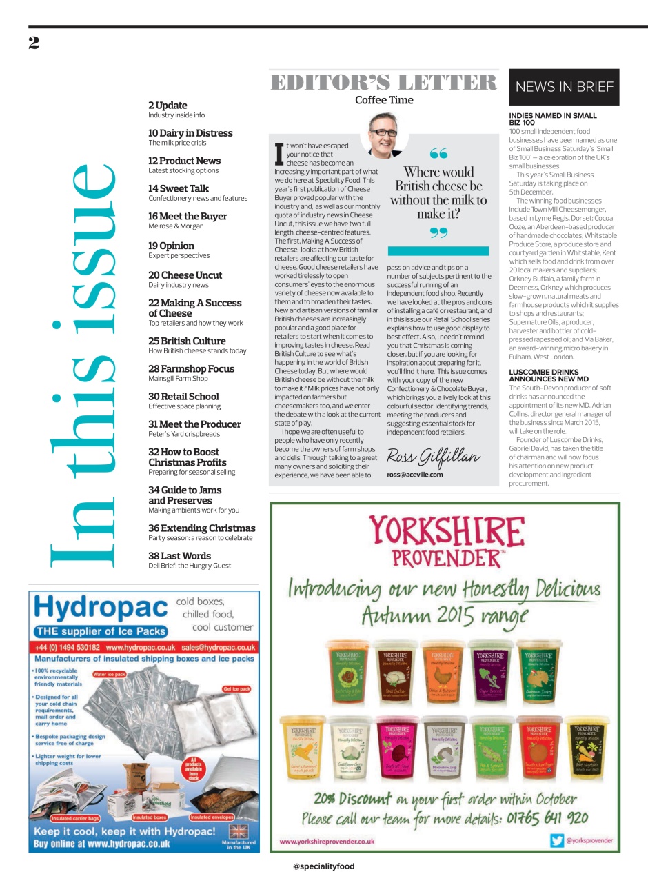 Speciality Food Preview Pages