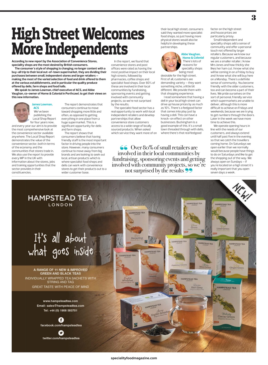 Speciality Food Preview Pages