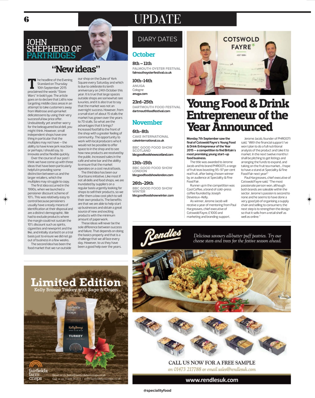 Speciality Food Preview Pages