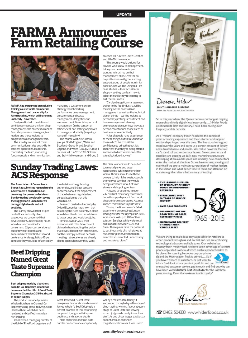 Speciality Food Preview Pages