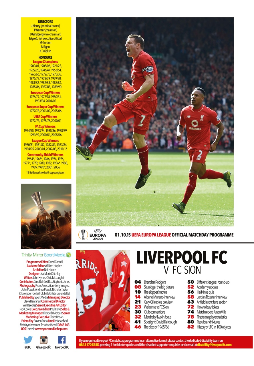Liverpool FC Programmes Preview Pages