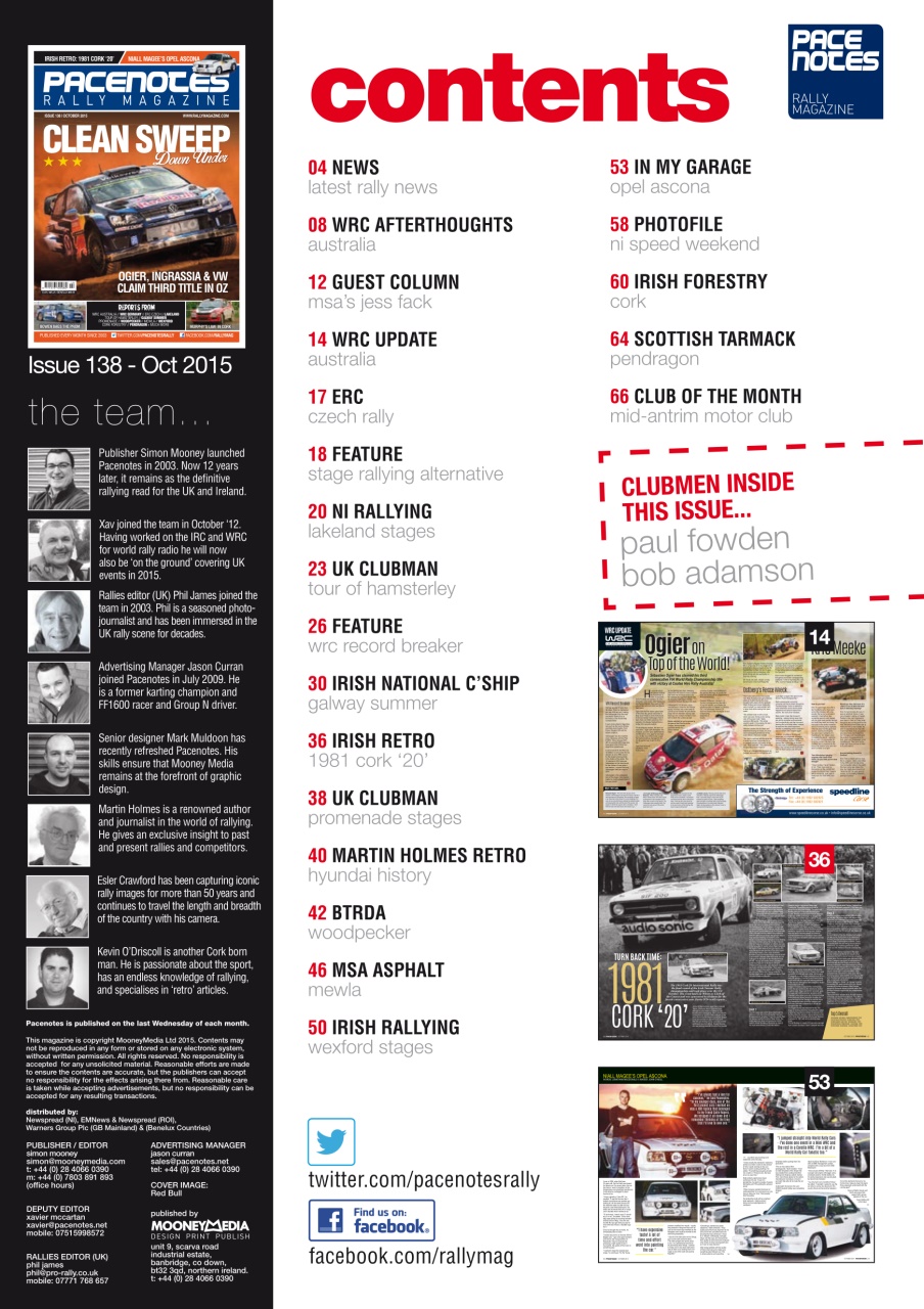 Pacenotes Rally magazine Preview Pages