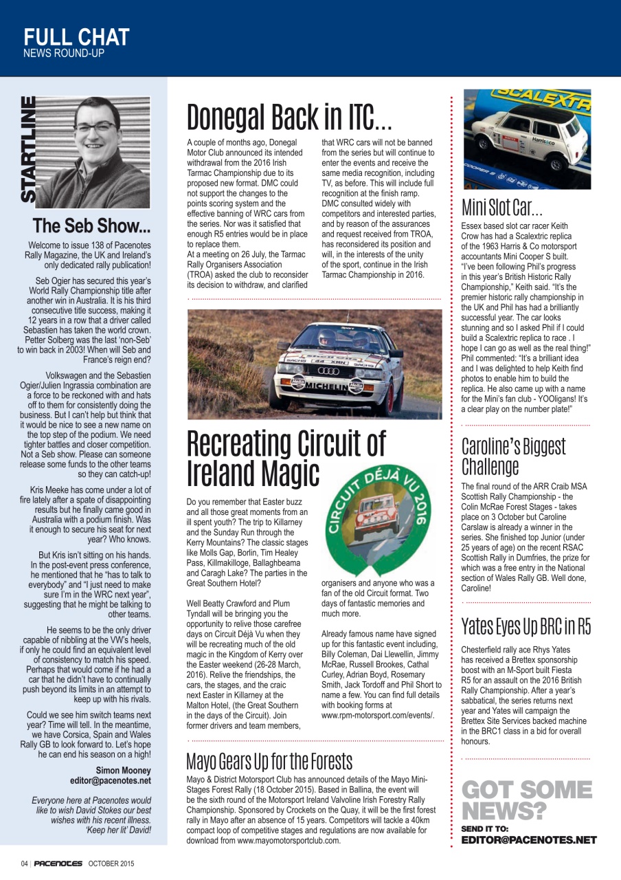 Pacenotes Rally magazine Preview Pages
