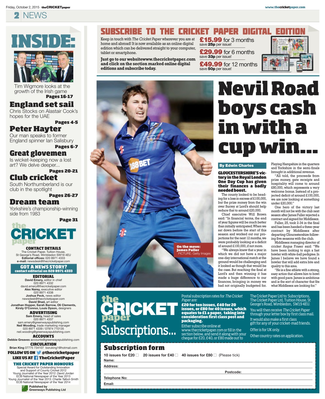 The Cricket Paper Preview Pages