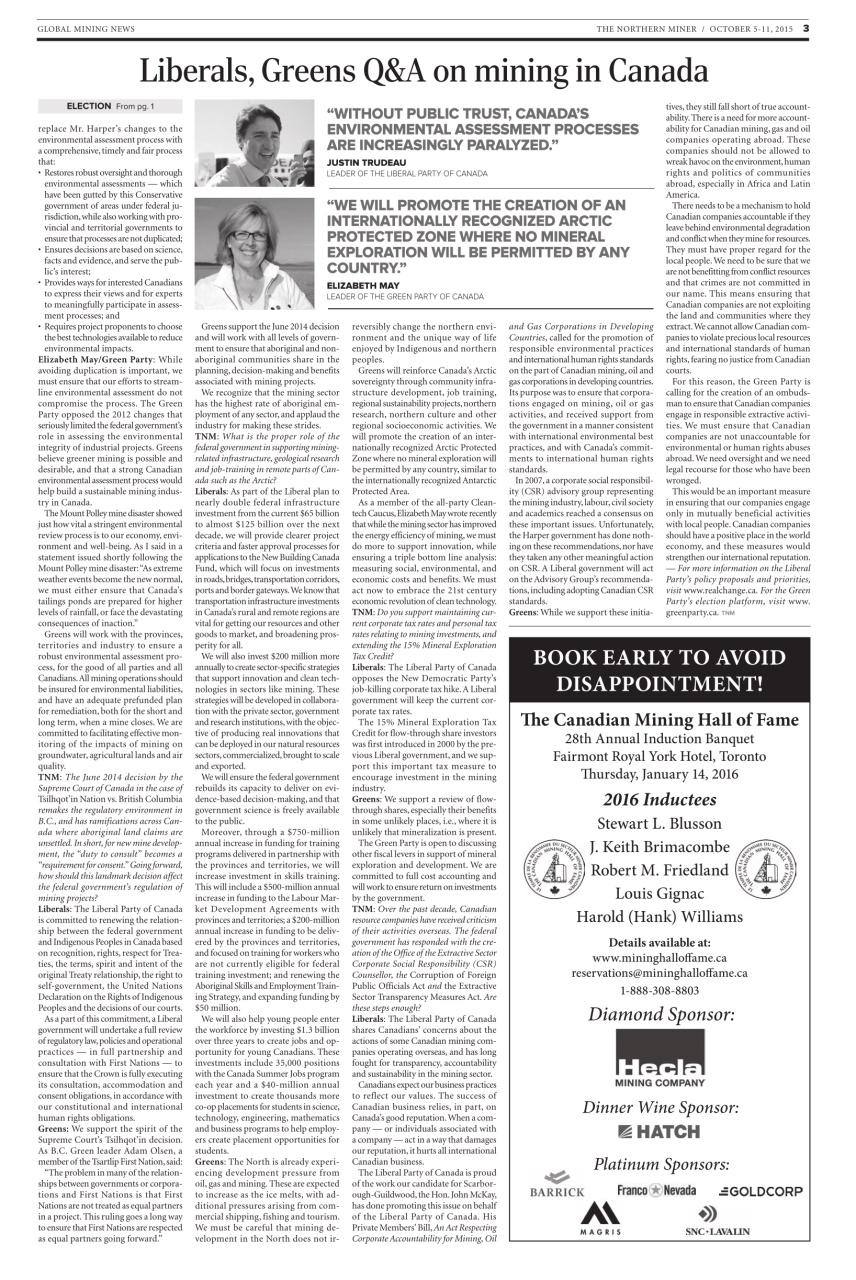 The Northern Miner Preview Pages