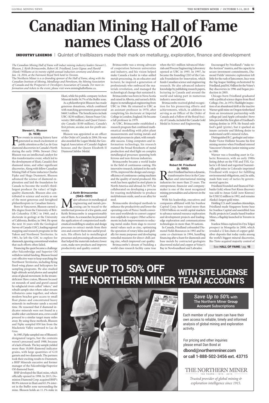 The Northern Miner Preview Pages