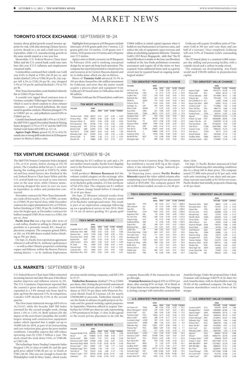 The Northern Miner Preview Pages