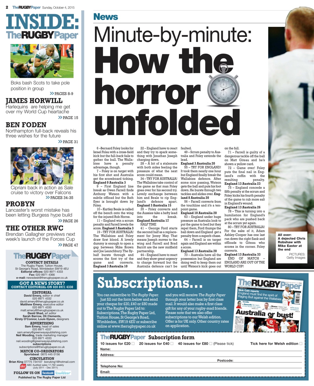 The Rugby Paper Preview Pages