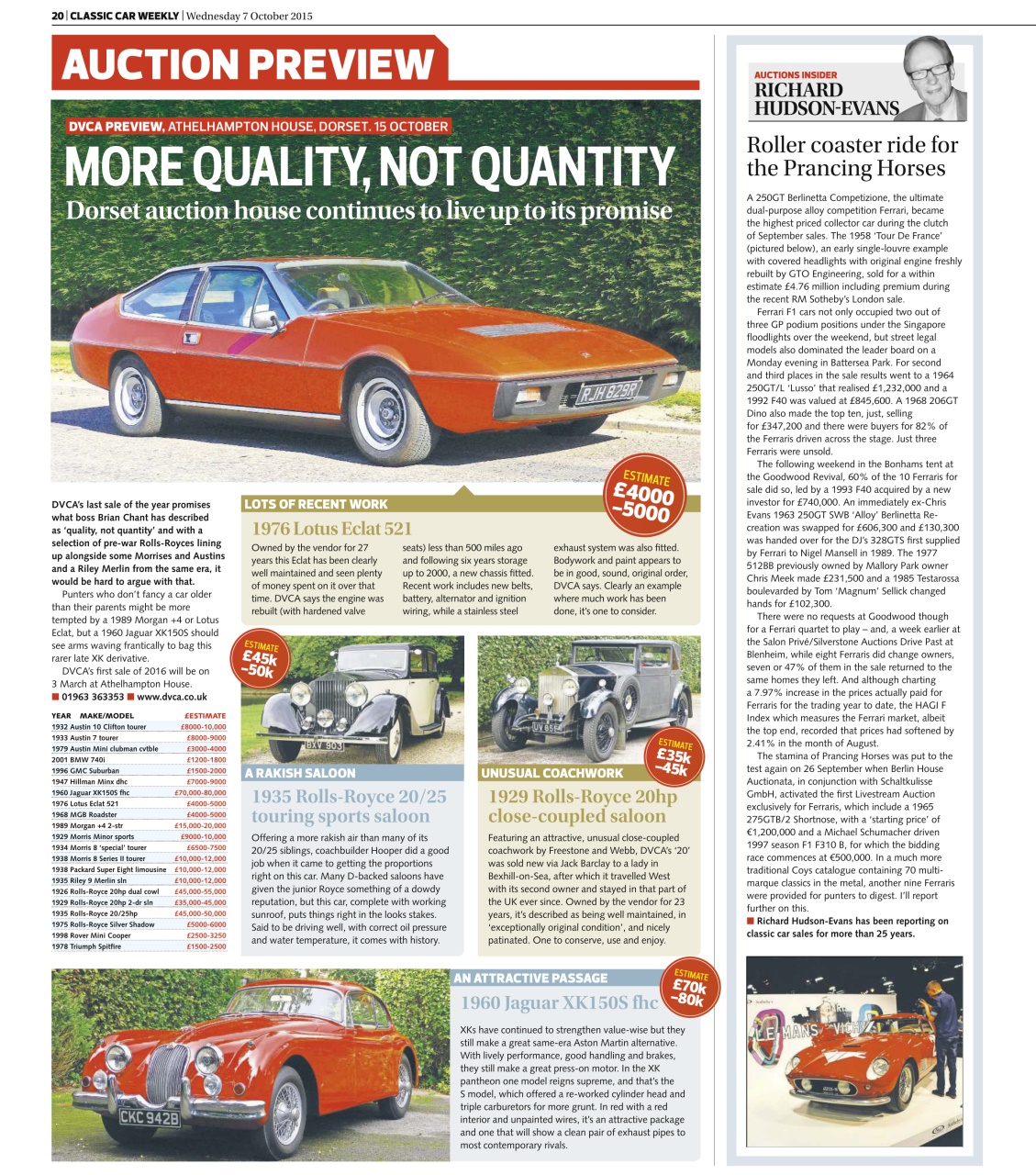 Classic Car Weekly Preview Pages