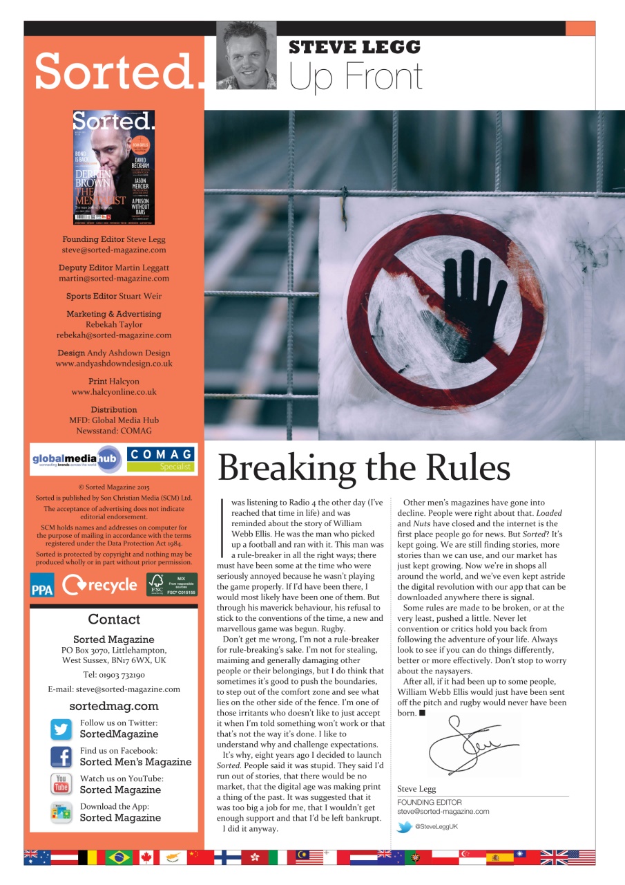 Sorted Magazine – The men's mag with morals Preview Pages