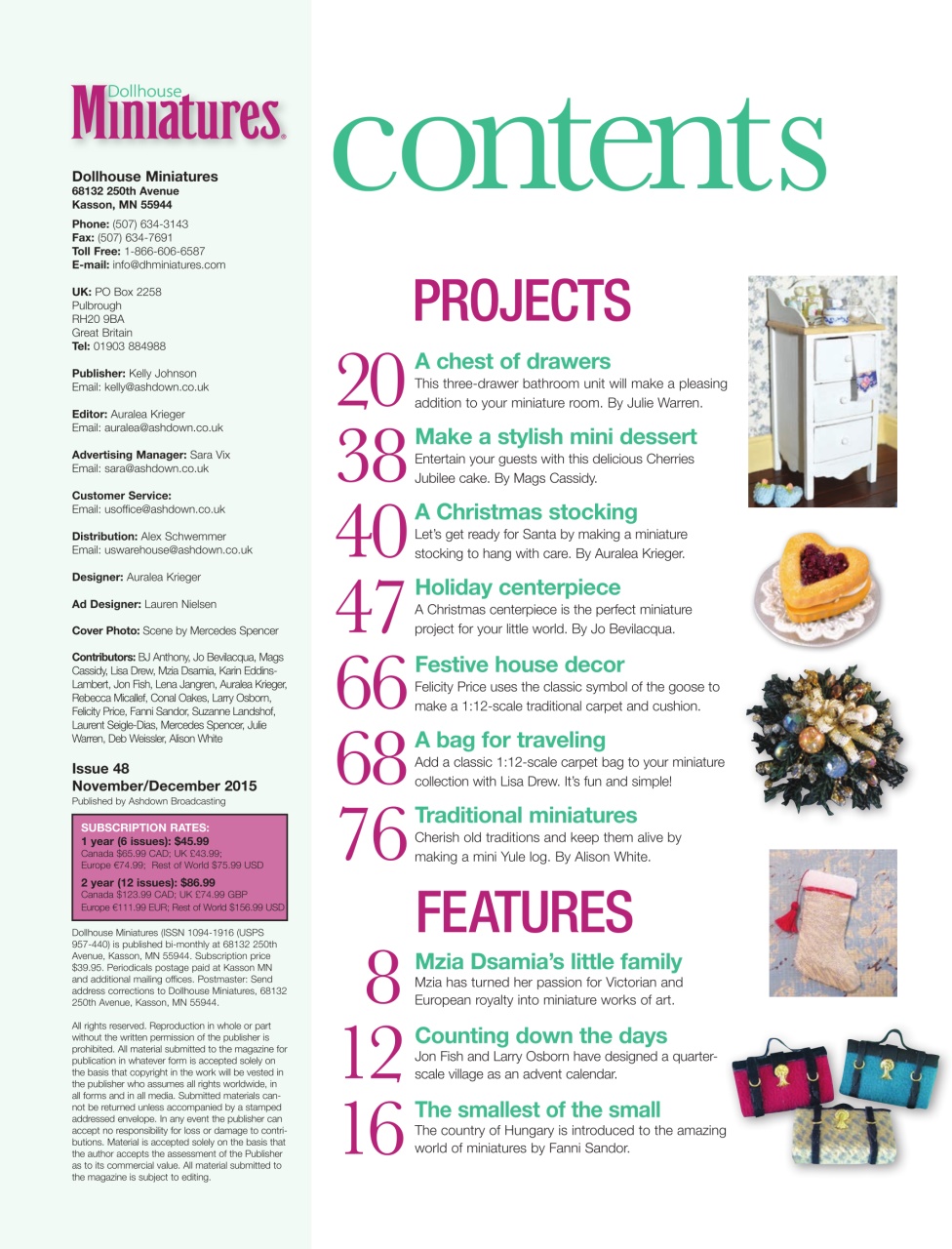 Dollhouse Miniatures Preview Pages
