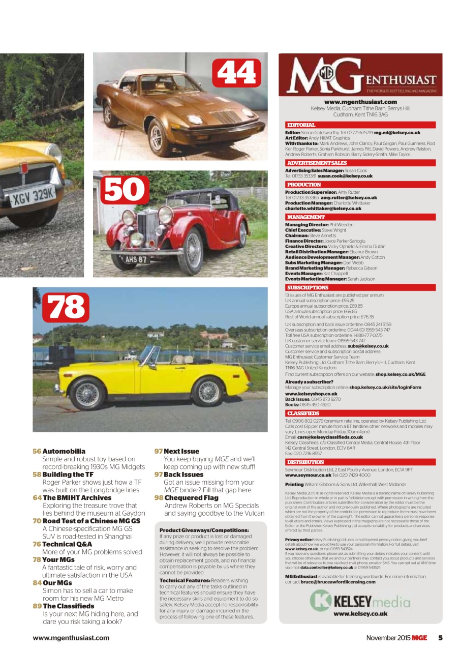 MG Enthusiast Preview Pages