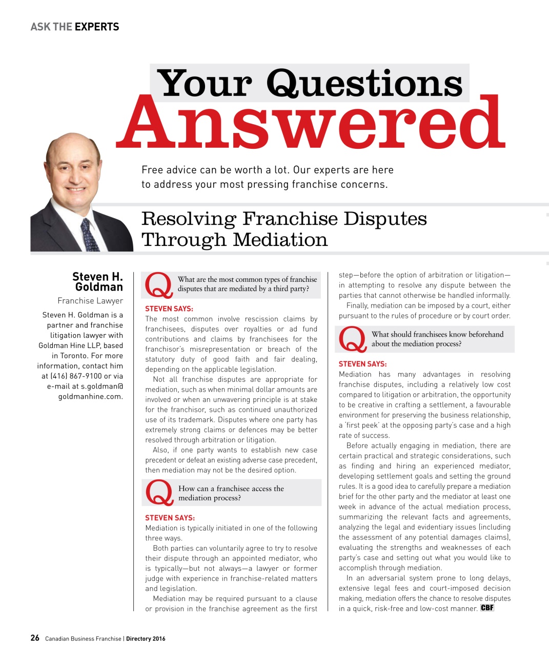 Canadian Business Franchise Preview Pages