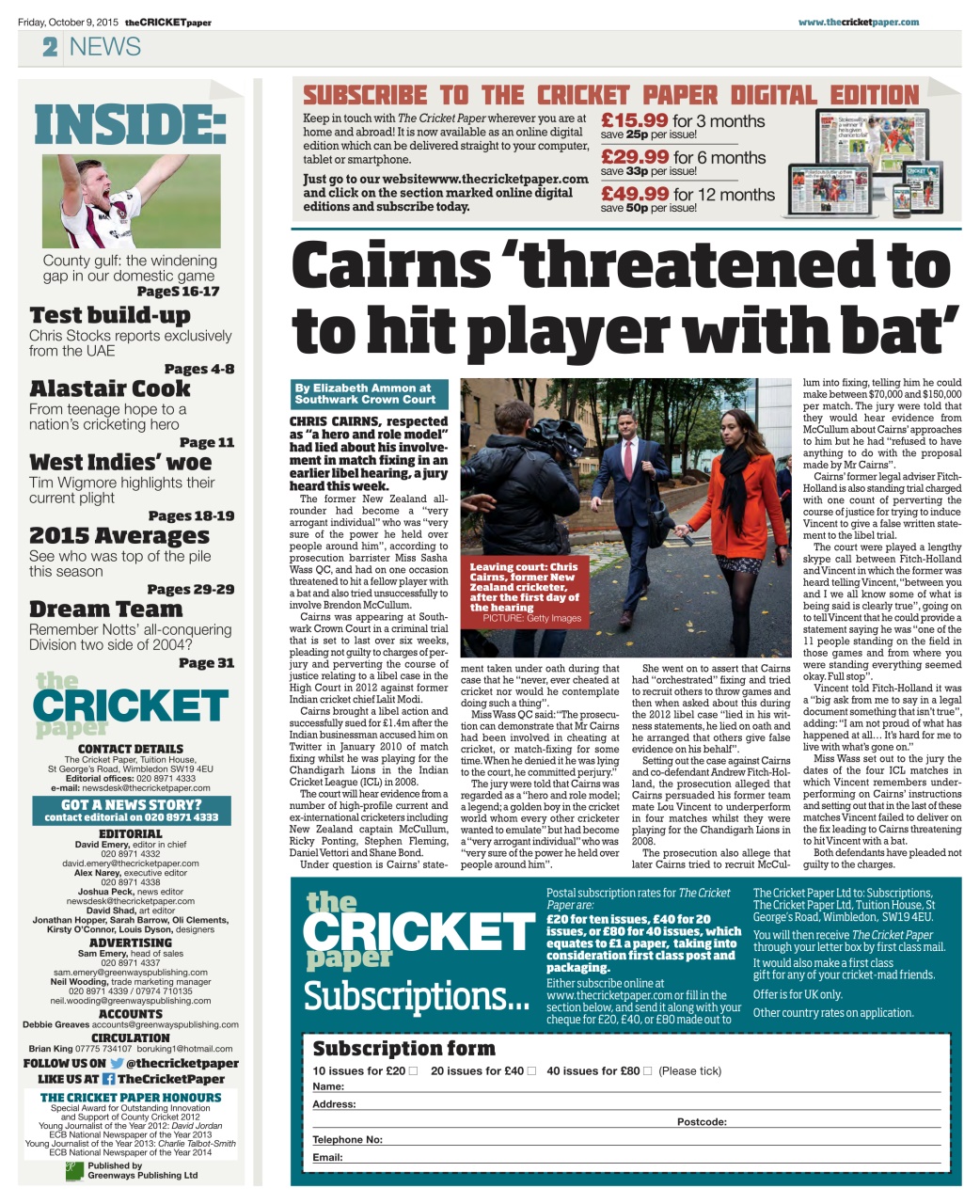 The Cricket Paper Preview Pages