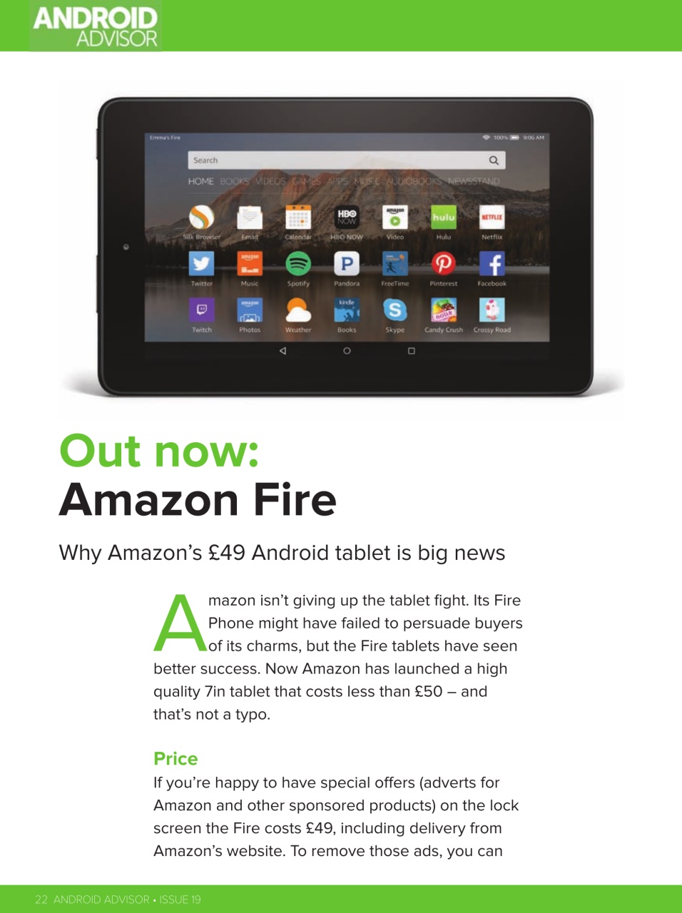 Android Advisor Preview Pages