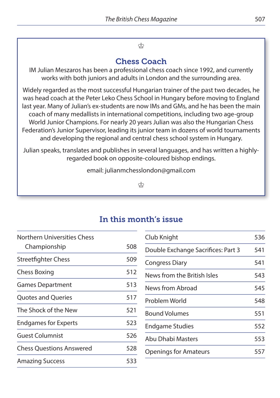 British Chess Magazine Preview Pages