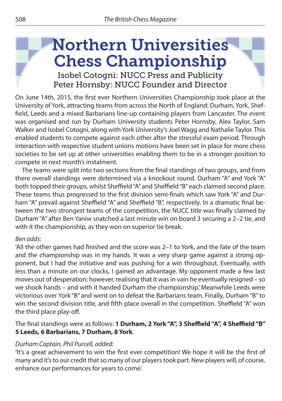 British Chess Magazine Preview Pages