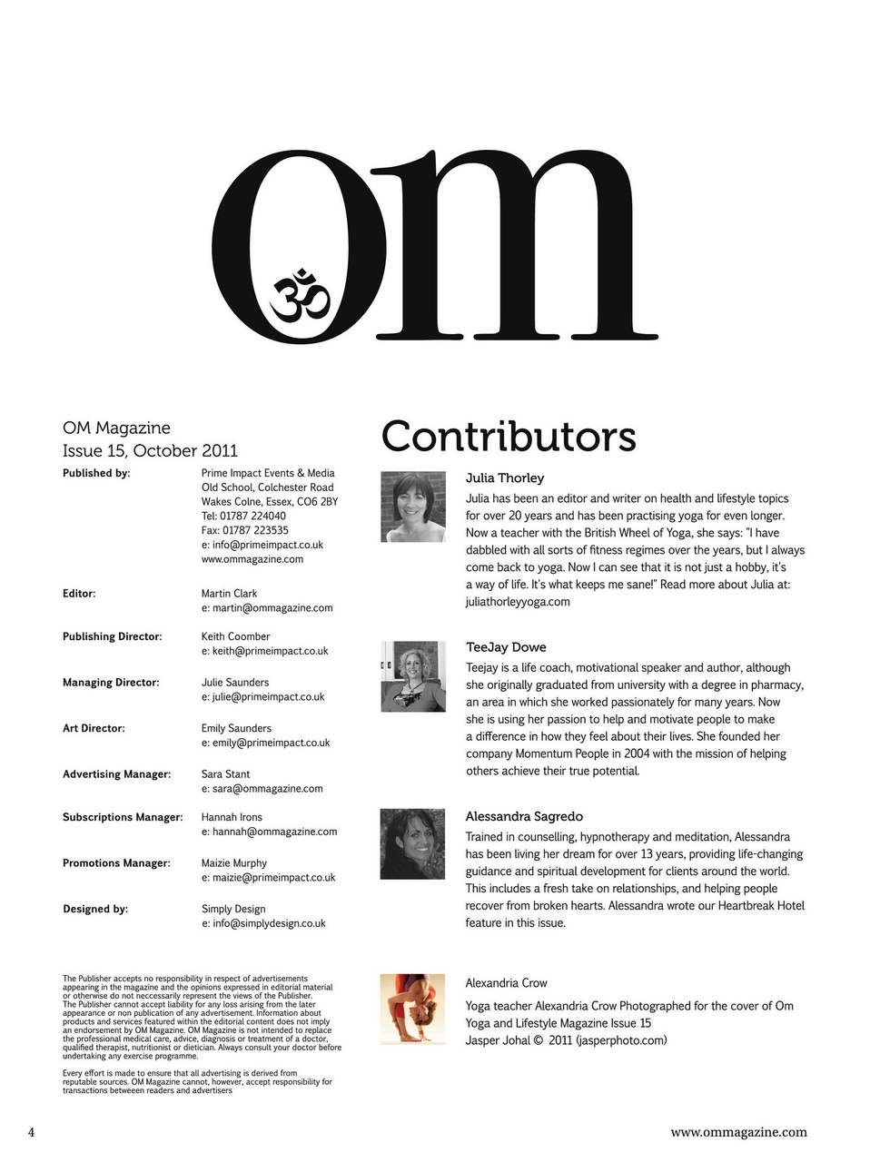 OM Yoga Magazine Preview Pages