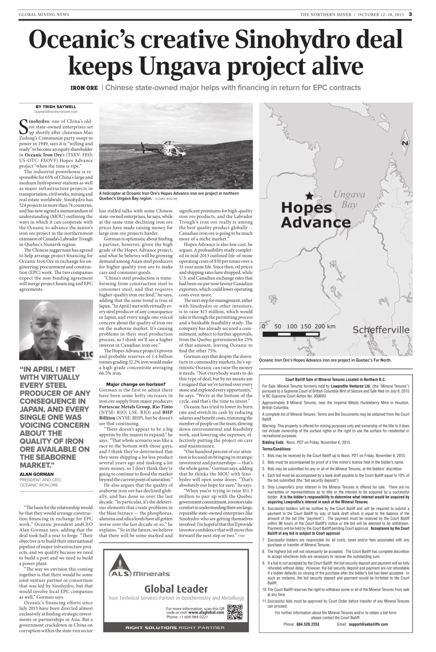 The Northern Miner Preview Pages