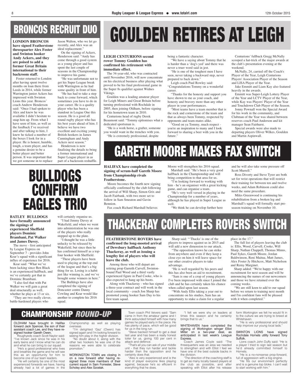 League Express Preview Pages