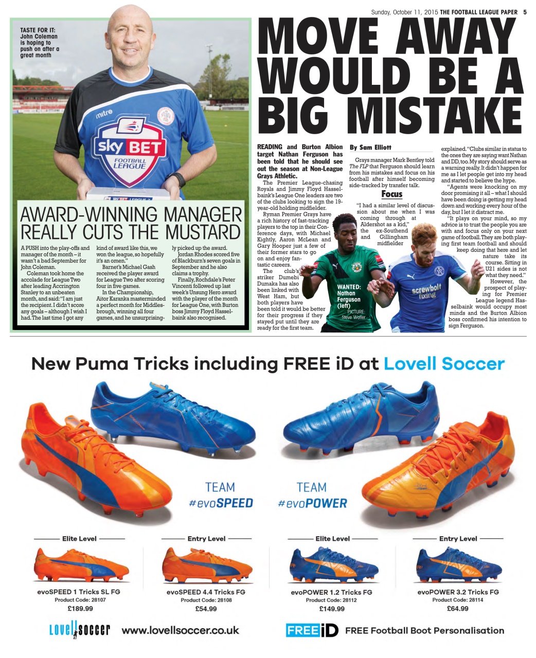 The Football League Paper Preview Pages