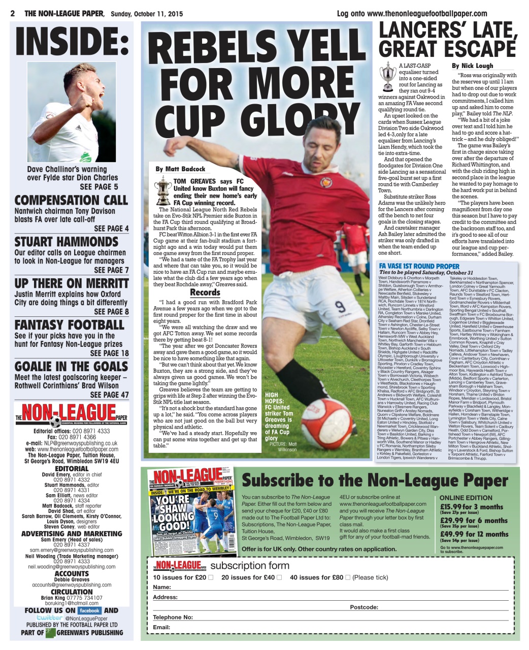 The Non-League Football Paper Preview Pages