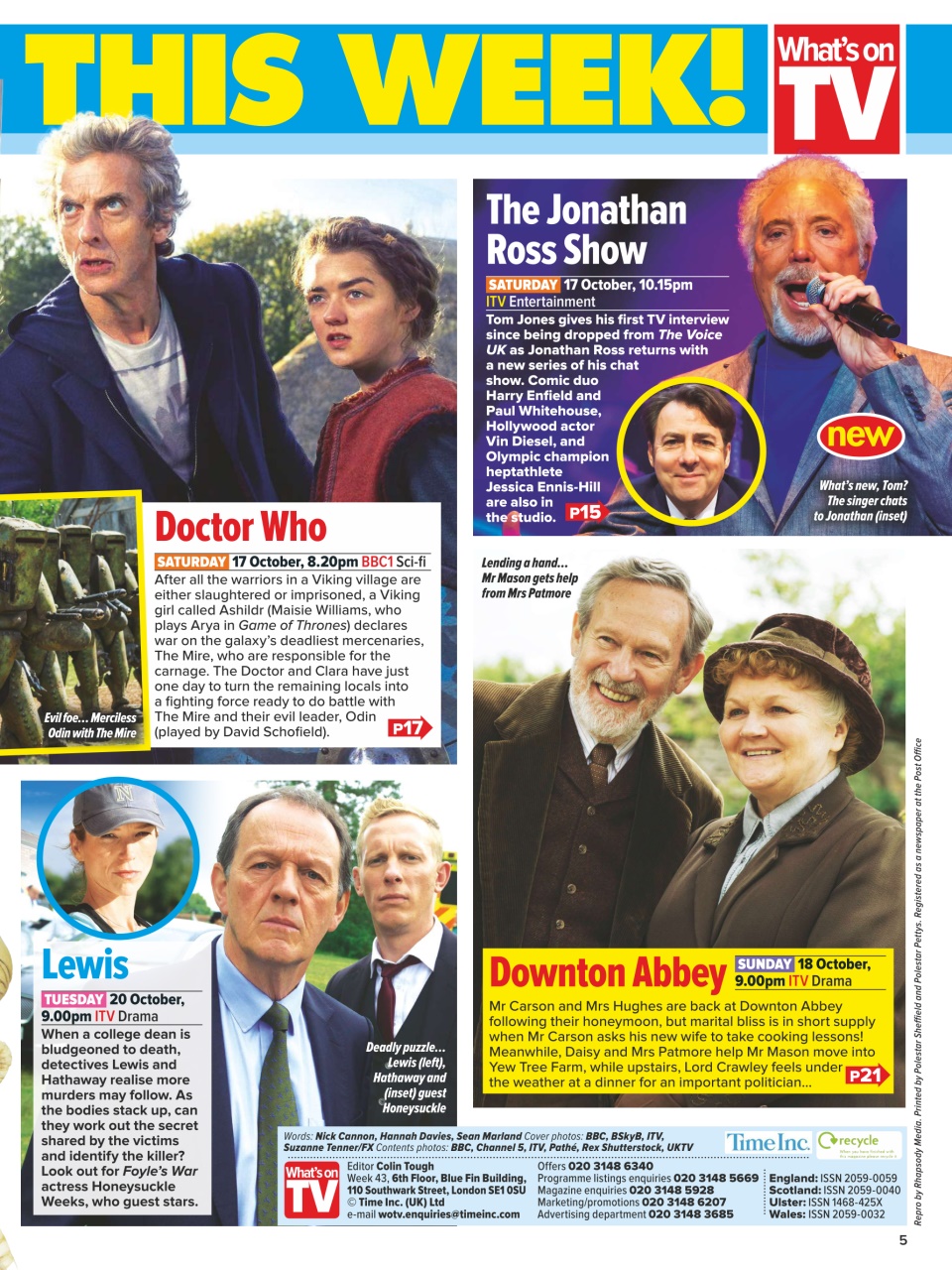 What's on TV Preview Pages