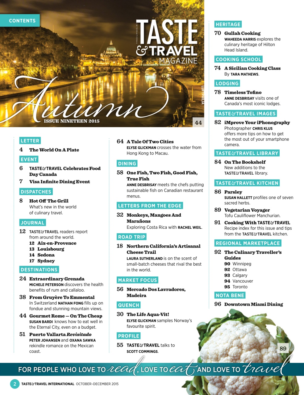 Taste & Travel International Preview Pages