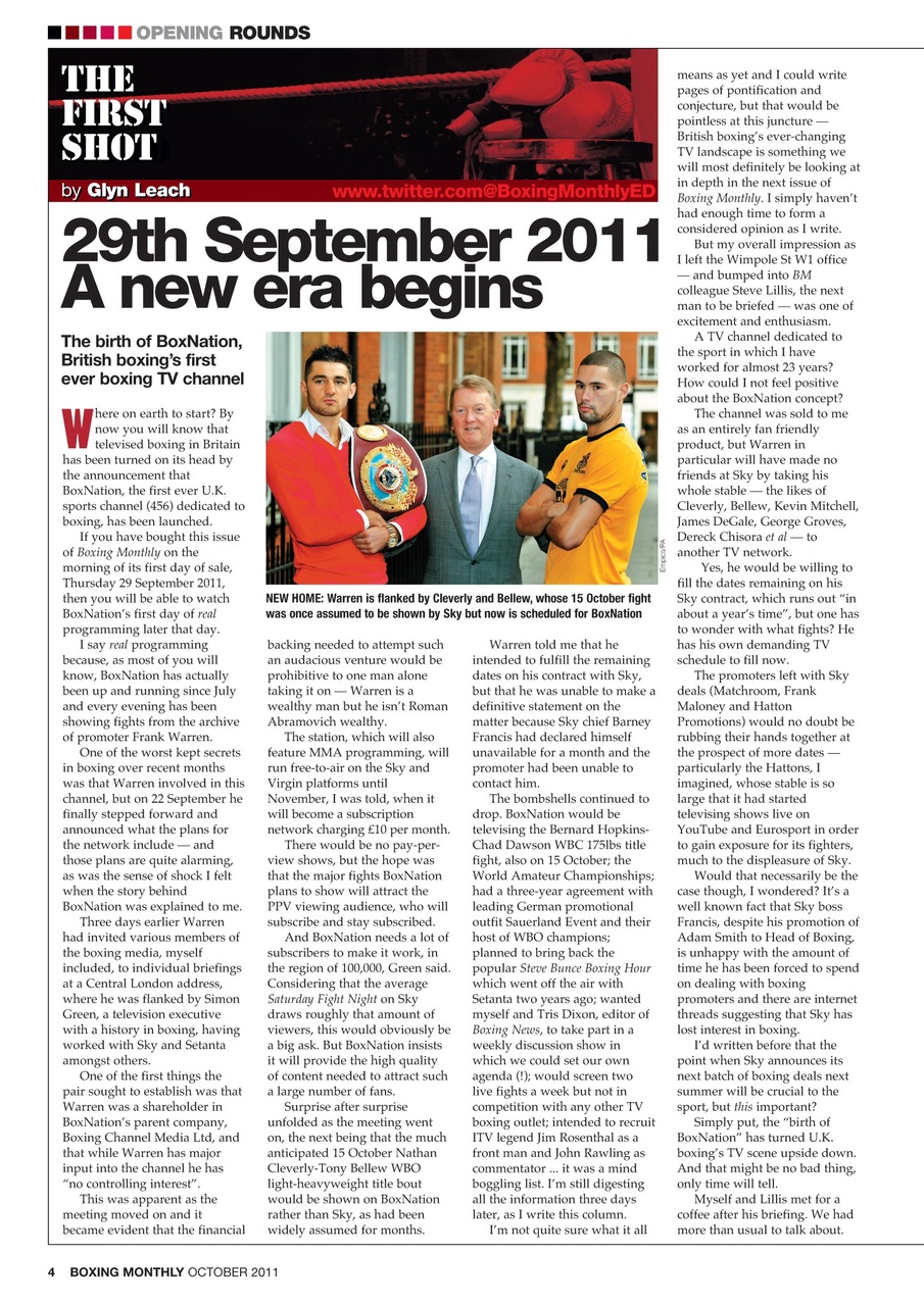 Boxing Monthly Preview Pages