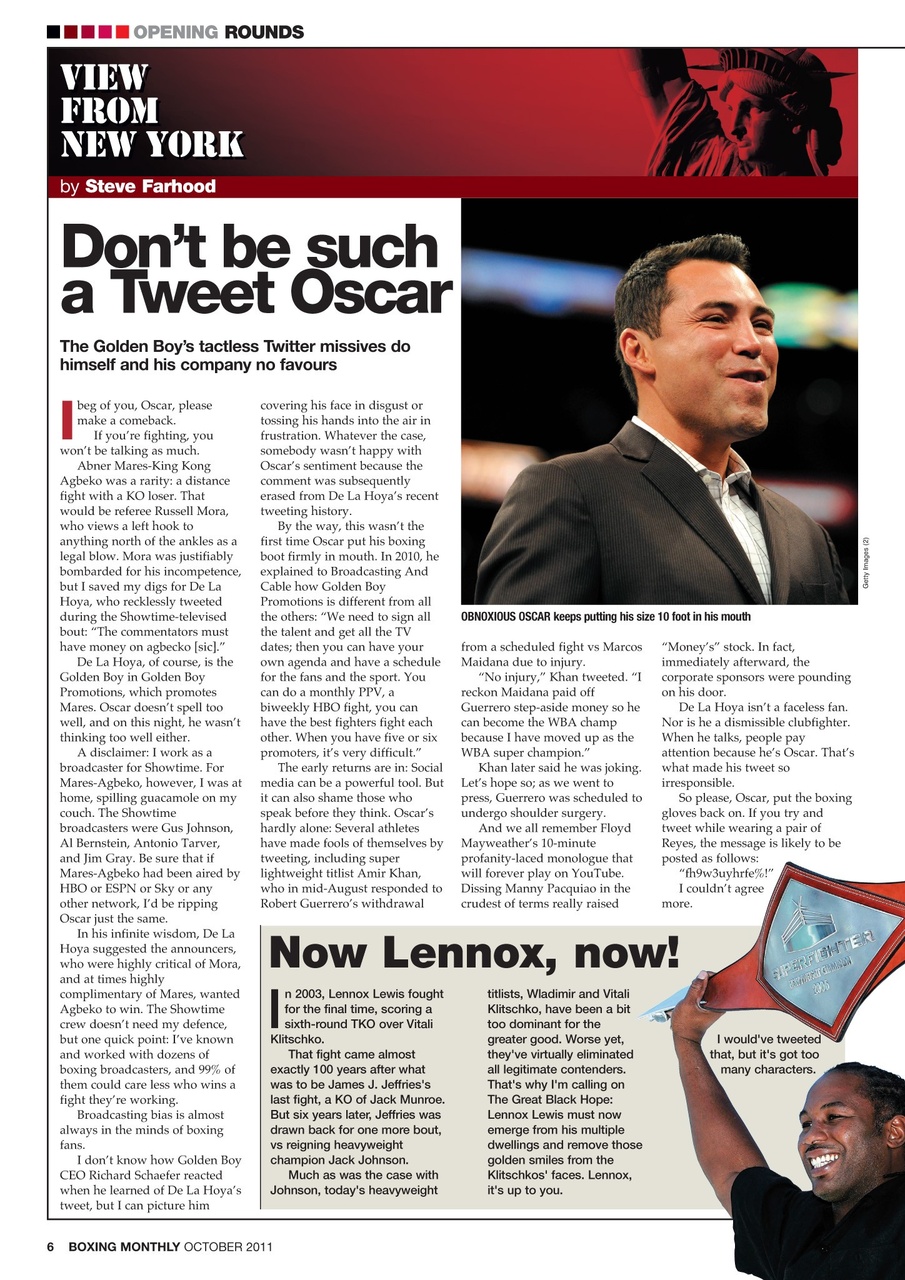 Boxing Monthly Preview Pages