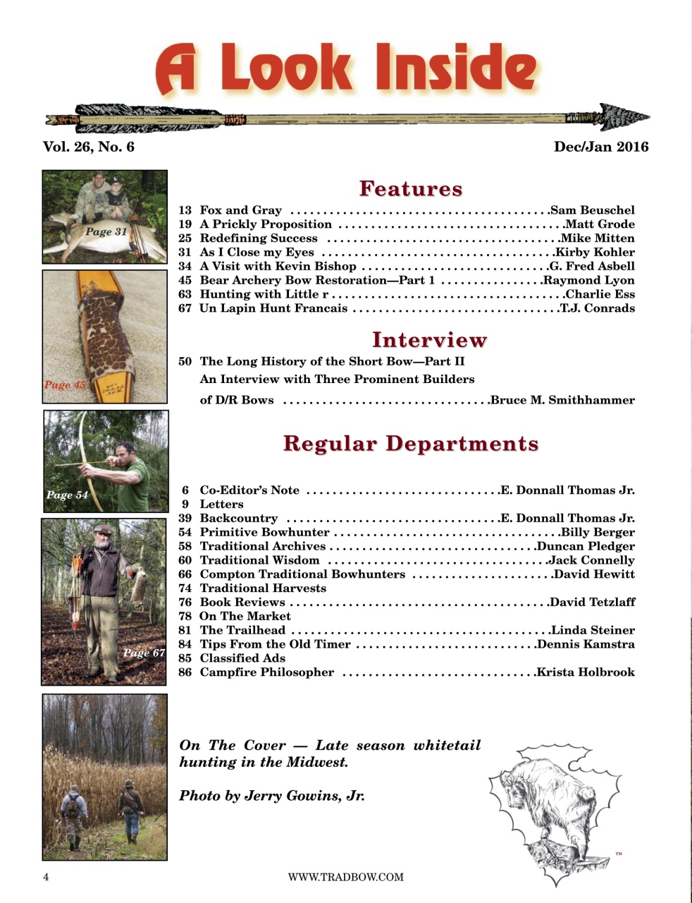 Traditional Bowhunter Magazine Preview Pages