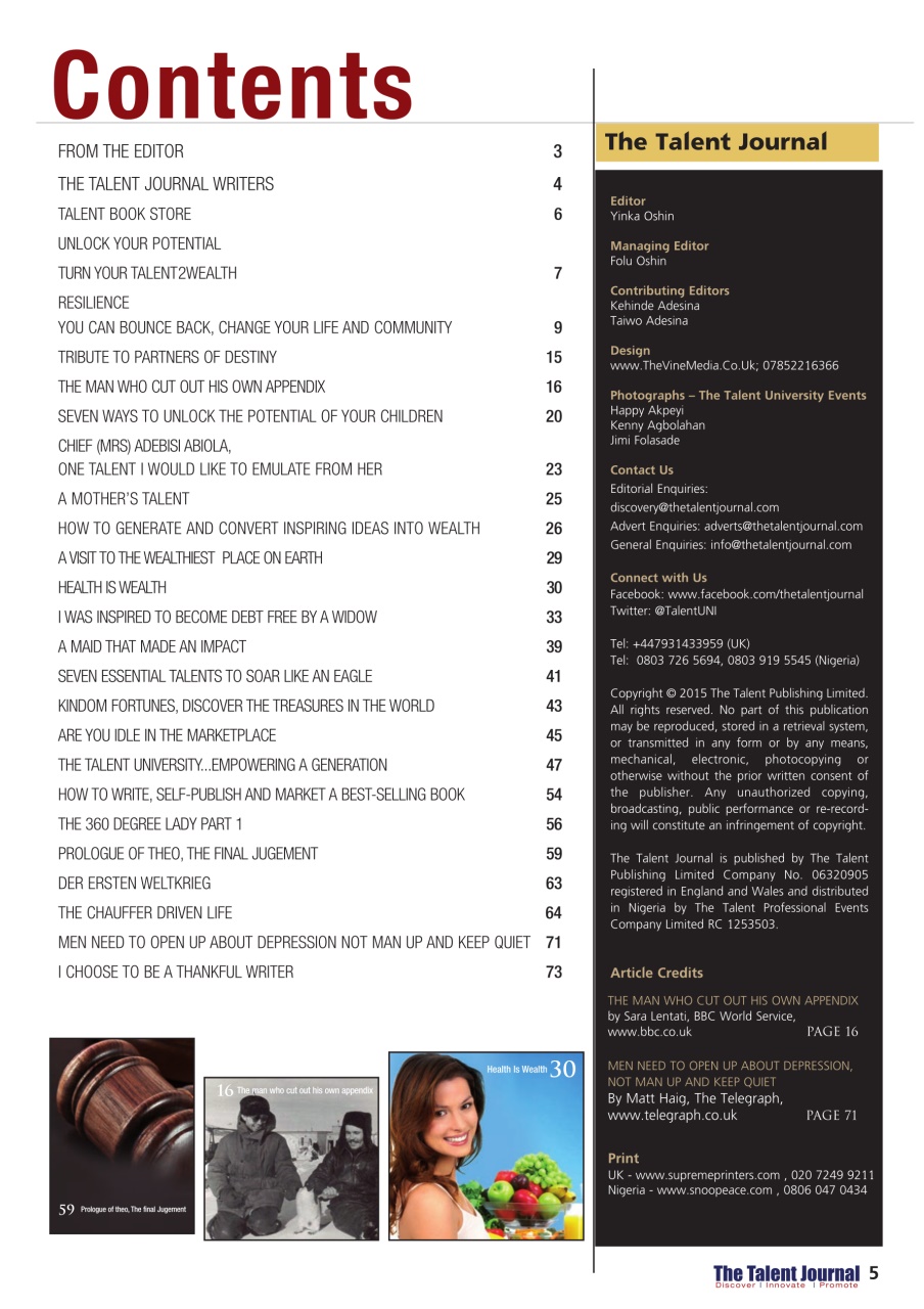 The Talent Publishing Preview Pages