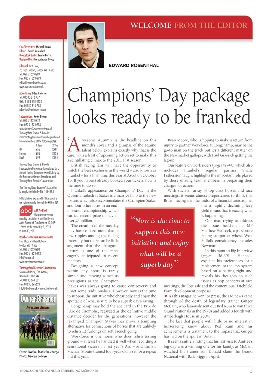 The Owner Breeder Preview Pages