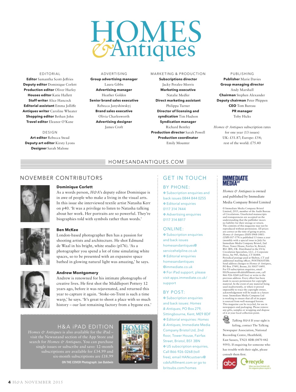 Homes & Antiques Magazine Preview Pages